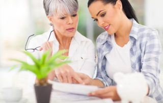 Aging mother with daughter